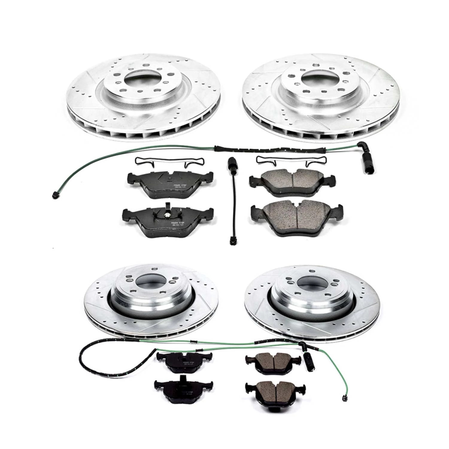 PowerStop Front and Rear Z23 Evolution Sport Carbon-Fiber Ceramic Brake Pad and Drilled & Slotted Rotor Kit Fits: BMW Select Models K5730