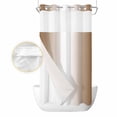 thumbnail image 2 of Brown Ombre No Hook Shower Curtain Waterproof, Bathroom Curtains with Snap in Liners and See Through Top Window, Modern Gradient Art Abstract Hotel Style Bathtub Curtains Shower 36"Wx78"L, 2 of 8