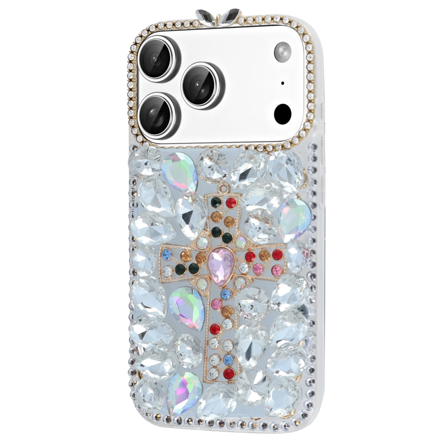 Crystal Flower Silicone Hard Case for iPhone 17 Pro Max - Transparent