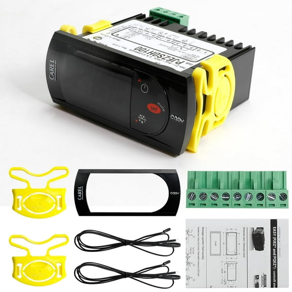 for Carel Temperature Controllers,PJEZS0H100 Digital Thermostat with Temperature Sensor Probe - 115V, Compatible with Carel and All Refrigerator Types (Includes Mounting Hardware)