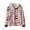 Cute Cats Pink, variant on Girls Zip Up Cropped Hoodies Pink Pig Print Teen Casual Long Sleeve Full-Zip Sweatshirts Jackets with Pockets, Size M