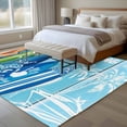 thumbnail image 5 of Area Rug 72×108in, Abstract Surfboard Summer Surfing Palm Tree Floor Carpet Living Room Rug, Blue Wood Grain Non-Slip Welcome Mat Indoor Rugs for Bedroom Dining Room, 5 of 9