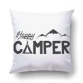 thumbnail image 1 of WOPOP Happy Camper Poster Template Tent Mountains Text Sign Retro Hiking Emblem Stock Pillowcase Pillow Cushion Cover 16x16 inch, 1 of 1