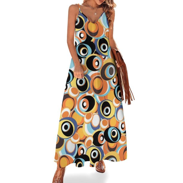 Vestido sin mangas hippie bohemio de los años 60 y 70 con estampado floral hippie para mujer, verano