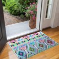 thumbnail image 2 of Bohemian Retro Floral Non-Slip Entryway Door Mat,Boho Indoor Decor Durable Low Plush Door Mat,Washable Welcome Rug for Patio Hallway Home Decor 17x30 Inches, 2 of 2