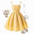 thumbnail image 2 of Taybagh Girls Dresses Flowy Ruffled Spaghetti Strap Girls Dresses Size 10-12 Ruched Elegant Kids Clothes, 2 of 9