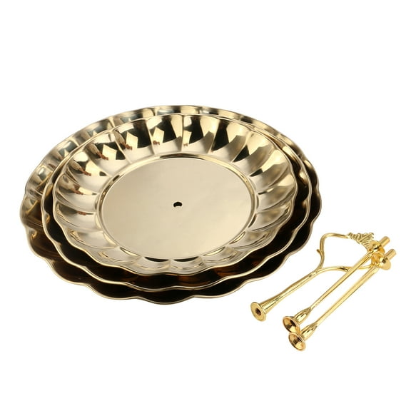Worgeous Serving Platters for Fruit Gold Tray Stainless Steel Fruit Plate Golden