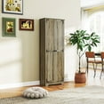 thumbnail image 2 of HOMCOM Armoire de Garde-Manger Style Ferme 67 Pouces, Armoire de Rangement Haute, Gris Vieilli, 2 of 10