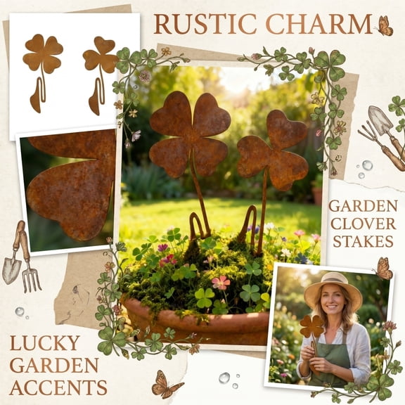 Metal Outdoor Decor St Patrick Decorations Yard Decorations Outdoor St Patricks Day Decorations Outdoor Garden Stakes Decorative Rustic Finish
