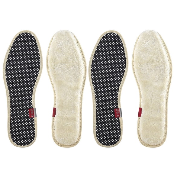 LOLIPPYY 2Pairs Unisex Warm Insoles Thick Plush Shoe Cushions for Sneakers Boots Beige