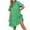 Green, variant on Summer Savings Clearance 2024! TAGOLD Womens Dress,Women's Color Shirt Skirt Ruffle Sleeve Irregular Shirt Dress Short Sleeve V-Neck Knee Length Dress