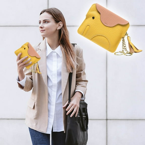 TUTUnaumb Women And Girls Cute Fashion Coin Purse Wallet Bag Change Pouch Key Holder Credit Card Holder with Zipper Colorblocking Coin Purse Home Kitchen Storage Organizers on -Yellow