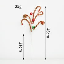 ERDOUY 3 Pcs 18 in Red White Christmas Tree Picks Decoration Candy Cane Woolen Curly Pick Lollipop Large for Xmas Tree Topper Decor Home Filler Craft Wreath Holiday Party Ornament Garland，Crutch B
