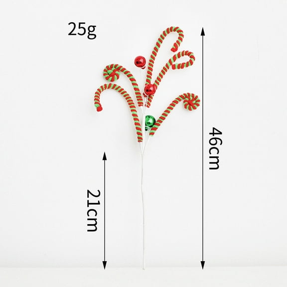 ERDOUY 3 Pcs 18 in Red White Christmas Tree Picks Decoration Candy Cane Woolen Curly Pick Lollipop Large for Xmas Tree Topper Decor Home Filler Craft Wreath Holiday Party Ornament Garland，Crutch B