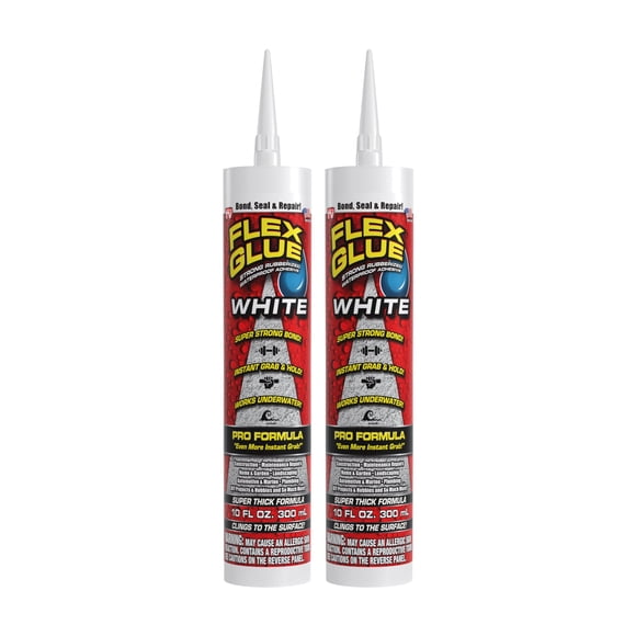 Pegamento adhesivo Flex superfuerte, impermeable, 300 ml, blanco, paquete de 2