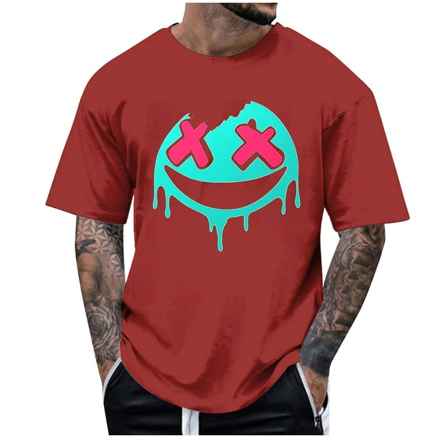 T-shirt d'Halloween pour Homme, T-Shirt Graphique d'Halloween pour Homme avec Imprimé, Haut Décontracté à Manches Courtes et Col Rond pour Costume et Usage Quotidien