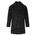 thumbnail image 7 of Miluxas Men Winter Thick Hoodies Tops Fluffy Fleece Fur Jacket Hooded Coat Outerwear Long Sleeve Cardigans Black, 7 of 7
