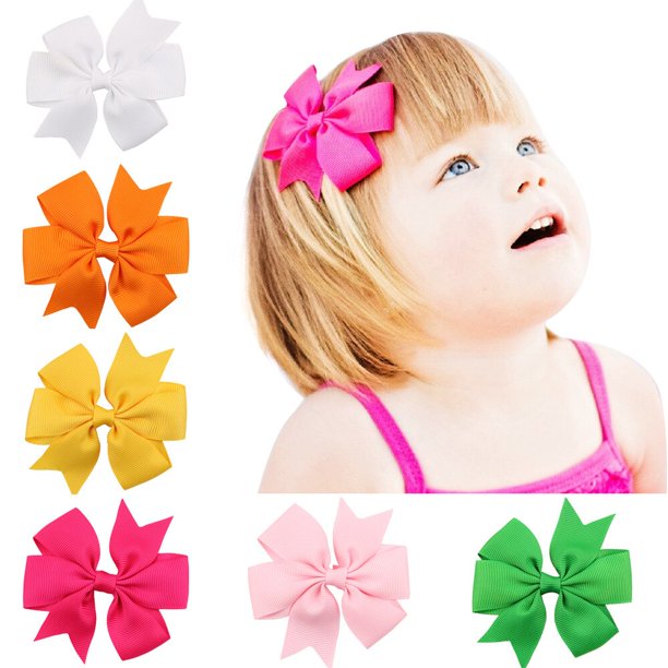 20pcs 20 Colors Ribbon Bows Clips Hairpin Girl's hair bows Boutique Hair Clip Headware Kids Hair Accessories10 dark 10 light He Qiyong unisex