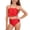 H77-Red, variant on Children Girls Two Piece Bikini Set Fashionable Solid Color Pleated Suspender Swimsuit Children's Cute Lace Swimsuit Seaside Beach Split Swimsuit