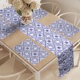 thumbnail image 2 of Ambesonne Flower Table Runner & Placemats, Art and Craft Flower, Placemat 4 pcs + Runner 16"x90", White and Blue, 2 of 2