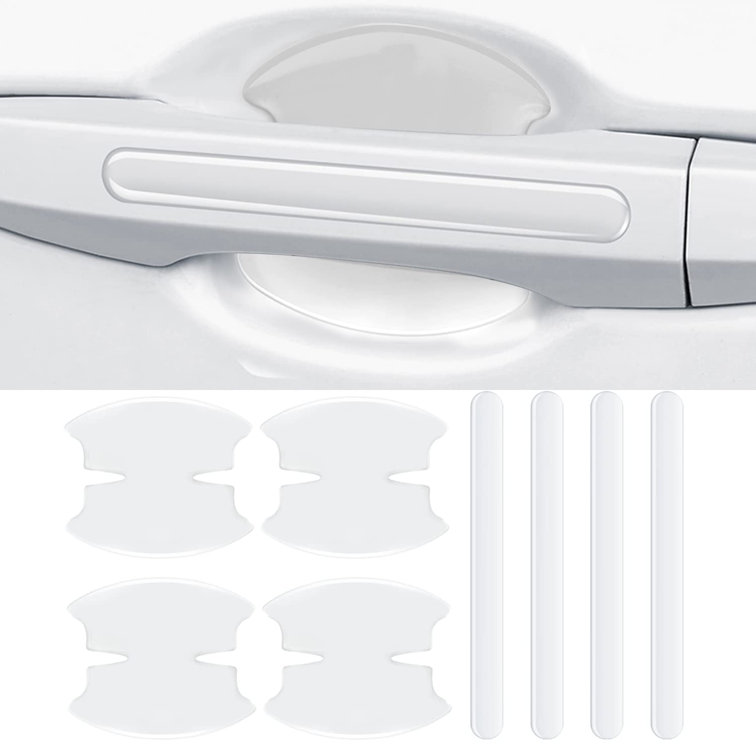 8PCS Car Door Handle Cup Scratch Protector, Universal Car Door Handle