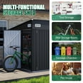 thumbnail image 5 of Clouddwell 12ft x 8ft Heavy-Duty Metal Storage Shed with 3 Doors, Lockable Lean-To Design, Weatherproof for Garden & Tools (Black), 5 of 9