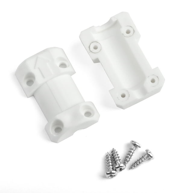 Trousse de Réparation pour Dégagement de Porte de Carburant Compatible avec Honda Civic 2001-2005. l'Image Montre Deux Pièces de Réparation en Plastique Blanc avec des Trous Pré-Percés et un Marquage par Flèche, Accompagnées de Quatre Vis Argentées. Conçue pour Réparer le Câble de Dégagement de Porte de Carburant Ou de Coffre, Cette Trousse Est un Ajustement direct pour les Modèles Honda Civic de 2001 à 2005. Fabriquée en Plastique durable et Résistant à la Rouille, Elle Assure une performance durable