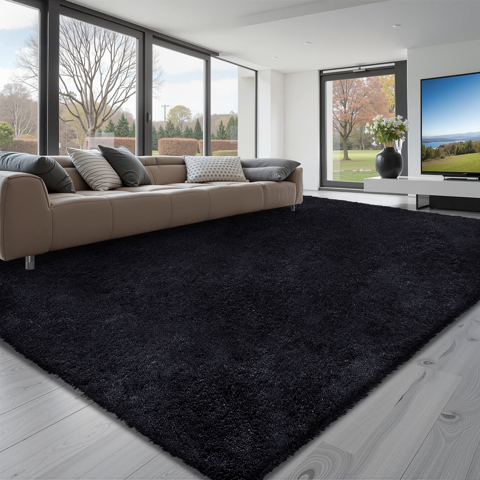 Sunroom Rugs VEVOR Indoor Plush Area Rugs, 8 x 10 ft Soft Plush Carpet, Furry Shag ...
