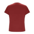 thumbnail image 6 of LADIGASU Women's Casual Solid Color Short Sleeve Round-Neck Blouses Shirts, 6 of 7