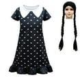 thumbnail image 1 of HAWEE Robe de Costume de Wednesday Addams avec Sac pour Enfants, Robe d'Uniforme Noire d'Halloween pour Filles Robe de Costume Addams pour Fête Cosplay, 1 of 5