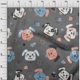 thumbnail image 3 of oneOone Rayon Gray Fabric Kawai Craft Projects Decor Fabric Printed By The Yard 56 Inch Wide-3U, 3 of 5