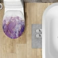thumbnail image 4 of SEANATIVE Purple Gold Marble Toilet Lid Cover Washable Toilet Lid Seat Protector Cover for Bathroom Easy to Clean Elongated Toilet Seat Cover Soft Accessories Decor, 4 of 6