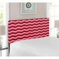 thumbnail image 2 of Chevron Headboard, Zigzag Colorful Chevron Ornament Motifs Symmetry Modern Feminine Theme, Upholstered Decorative Metal Bed Headboard with Memory Foam, Twin Size, Burgundy Ruby Coral, by Ambesonne, 2 of 4