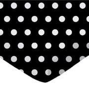 SheetWorld Fitted 100% Cotton Percale Play Yard Sheet Fits BabyBjorn Travel Crib Light 24 x 42, Polka Dots Black