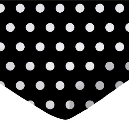 SheetWorld Fitted 100% Cotton Percale Play Yard Sheet Fits BabyBjorn Travel Crib Light 24 x 42, Polka Dots Black