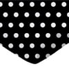 SheetWorld Fitted 100% Cotton Percale Play Yard Sheet Fits BabyBjorn Travel Crib Light 24 x 42, Polka Dots Black