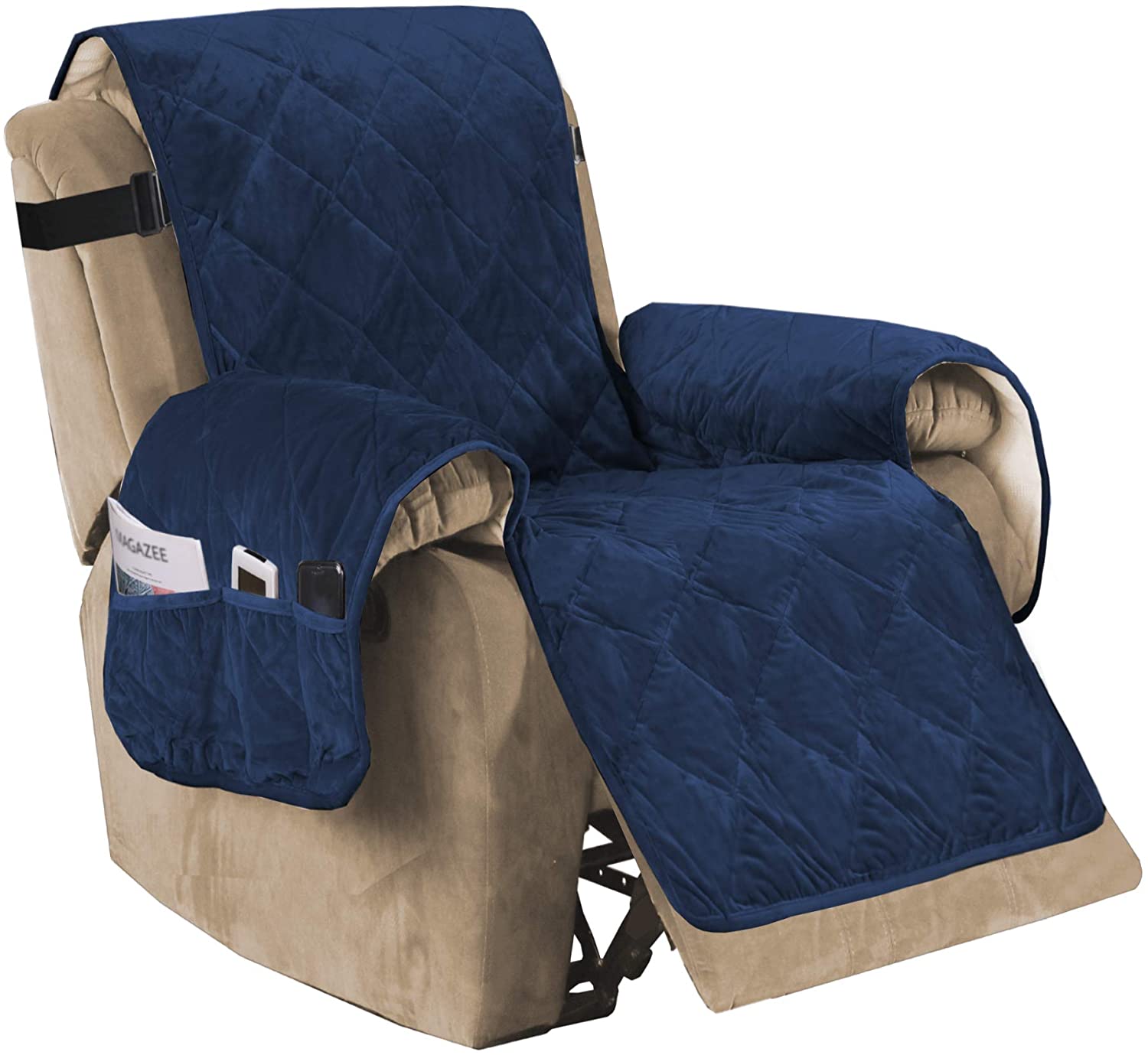 Recliner Sofa Slipcover Slip Resistant Quilted Velvet Plush Recliner