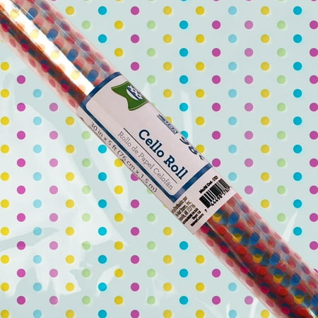 Cello Roll, 30 in. x 5 ft. (76 cm x 1.5 m), Multi Dot