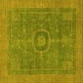 thumbnail image 1 of Ahgly Company Machine Washable Indoor Square Abstract Yellow Modern Area Rugs, 5' Square, 1 of 4