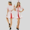 thumbnail image 2 of XIAONU Sexy Nurse Costume For Women Carnival Costume Angel Outfit Stage Performance Elegant Party Dress Up Attire, 2 of 3