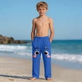 thumbnail image 6 of SGFCWSX Boys Lounge Pants Elastic Waist Loose Fit Soft Graphic Casual Pants for Kids Blue Size 6 Years, 6 of 9