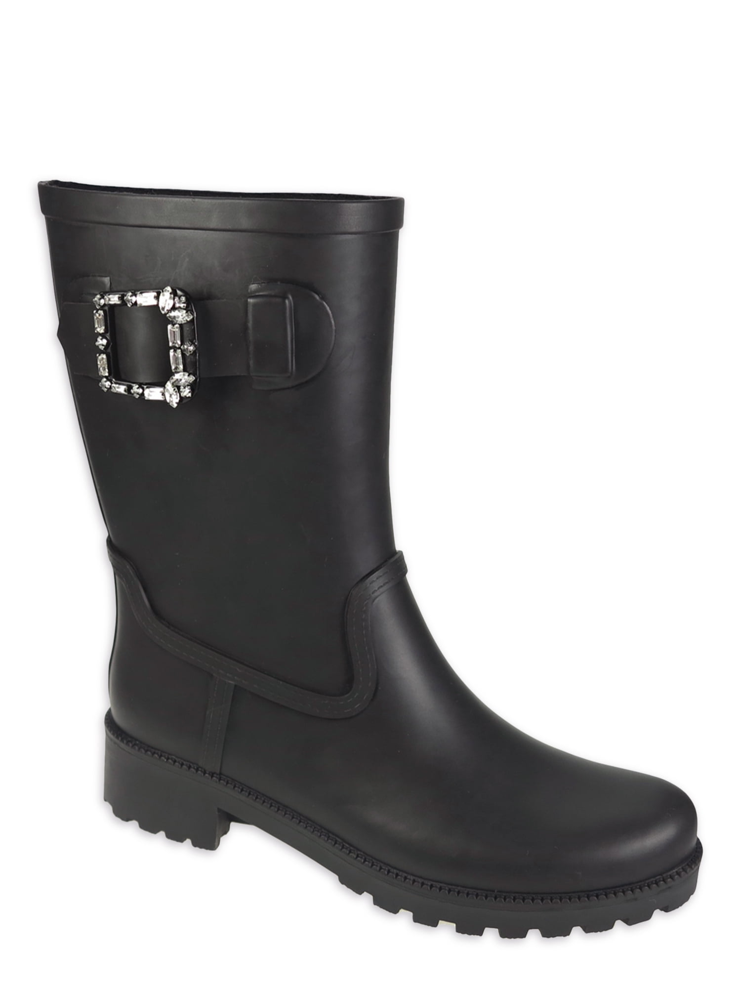 Time and Tru Women's Buckle Rain Boots