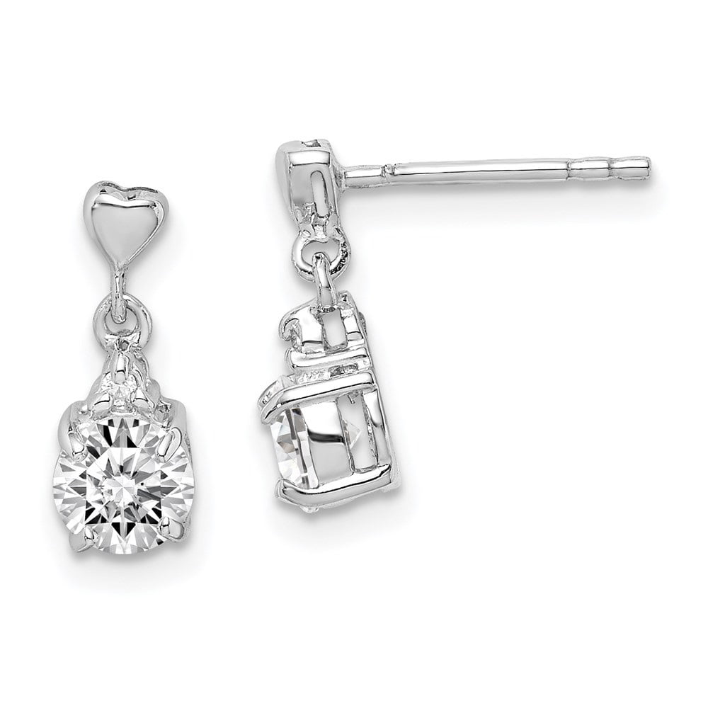 Plated Cubic Zirconia Snowflake Post Earrings Diamond2Deal 925 Sterling Silver Rhodium 