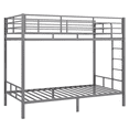 thumbnail image 5 of Tcbosik Twin Over Twin Size Metal Bunk Bed with Built-in Ladder and Full Length Guardrail, No Box Spring Needed, Grey, 5 of 10