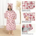 thumbnail image 3 of FORMRS Wearable Blanket Hoodie with Sleeves for Kids Cozy Flannel Sweatshirt, Strawberry Plaid Pattern, 3 of 7