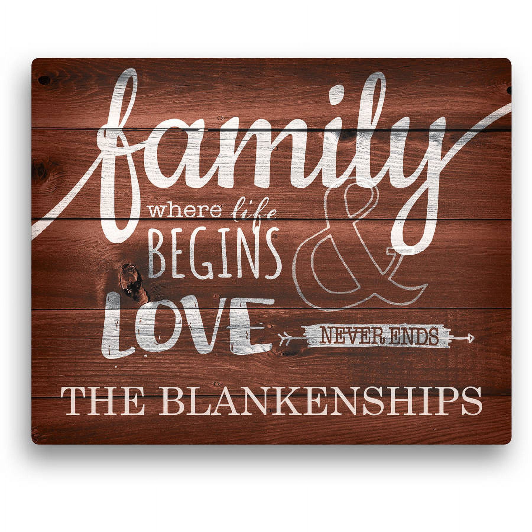 Life Begins with Family 16" x 20" Personalized Canvas