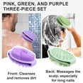 thumbnail image 4 of Abaima 3 Pcs Silicone Exfoliating Body Scrubber for Women Men, Silicone Body Shampoo Brush, Soft Silicone Loofah for Sensitive Skin in 3 Color, Shower Silicone Hair Scalp Massager, Lather Well, 4 of 7