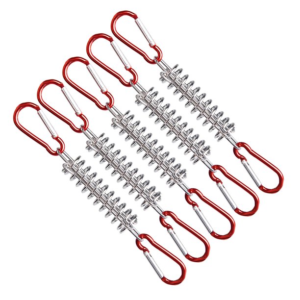 Hebilla De Cuerda De Viento Hebilla de cuerda de viento de primavera para tienda de campaña al aire libre hebillas de gancho fijo (rojo 5 uds)