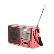 QFX R-37 Black Rechargeable Solar 6 Band Radio with Flashlight AM, FM & SW 1-4 & Phone Charger