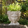 thumbnail image 2 of Hi-Line Gift Ltd. Lady Head Bust Flower Planter Plant Pot, 2 of 3